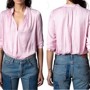 Zadig and Voltaire Satin Pink shirt xs